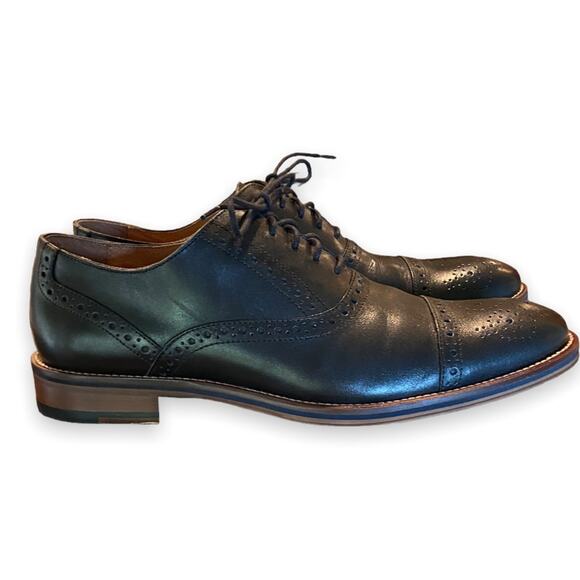 Johnston & Murphy Conard Cap Toe Shoe in Black - New in Box Size 9.5 - Picture 3 of 10